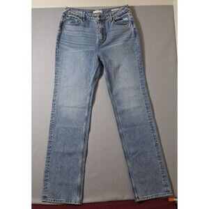 Cleo + Wolf Jeans Women 32x35 Blue Light Wash Ultra High Rise Ankle Straight